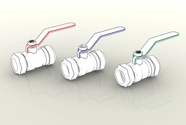 3D illustratie van kogelkranen — Stockfoto