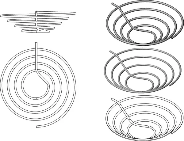 Illustrazione 3D della bobina del tubo — Foto Stock