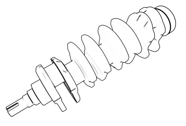 3D illustration av vevaxel — Stockfoto