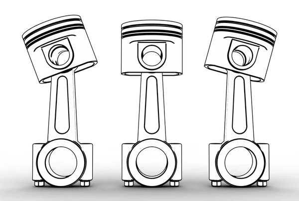 3D-s illusztráció a motor dugattyú — Stock Fotó