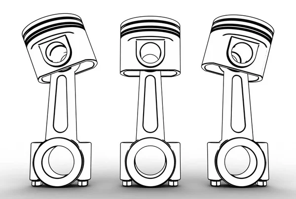 3D-s illusztráció a motor dugattyú — Stock Fotó