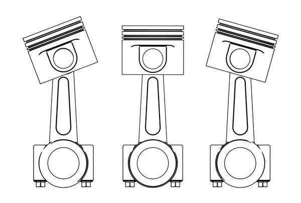Ilustração 3d de pistões de motor — Fotografia de Stock