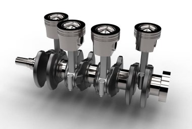 krank mili motor piston ile 3D çizimi