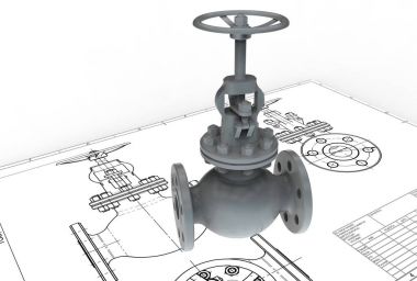 gaz valfleri 3D çizimi