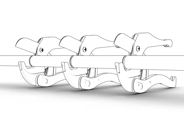 3d ілюстрація різака труб ізольовані на білому і металевому — стокове фото