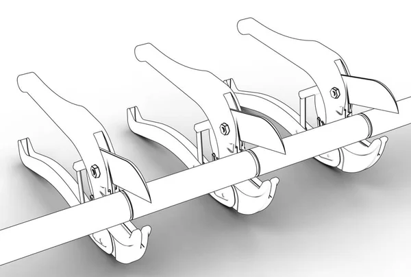 3d ilustración de cortador de tubería aislado en blanco y metálico — Foto de Stock