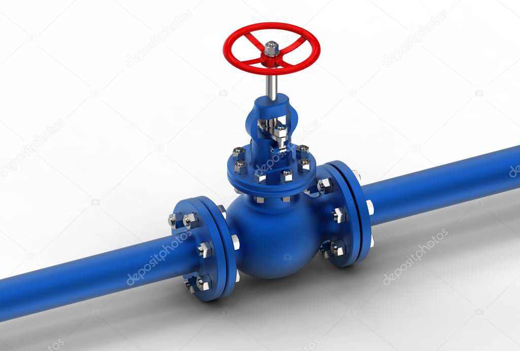 3d illustration of gas valves