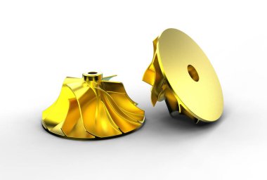 3D illustration of turbo impellers clipart