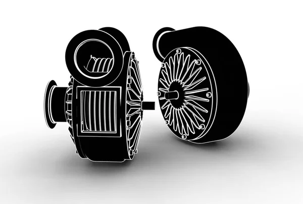 3D obrázek turbo čerpadlo — Stock fotografie