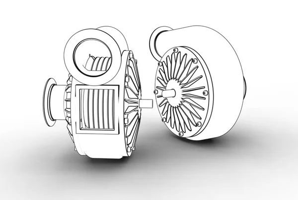 3D απεικόνιση του turbo αντλία — Φωτογραφία Αρχείου