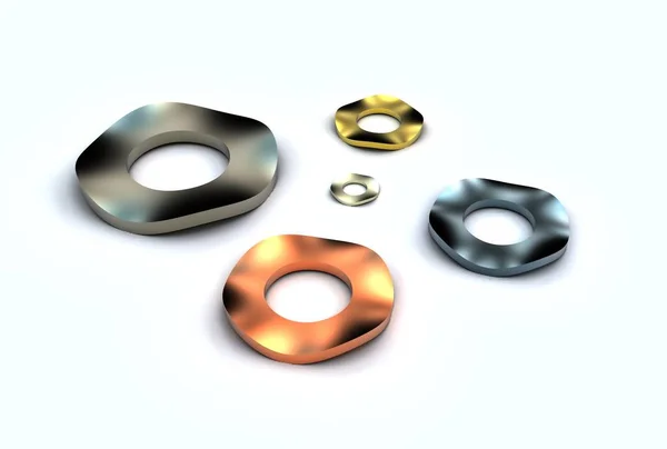 3d illustration of washers — Stock Photo, Image