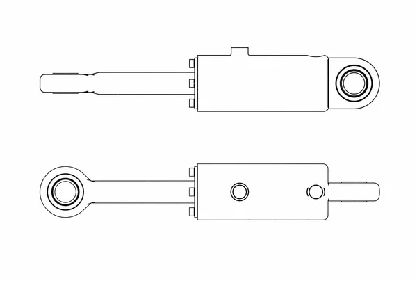 3d illustration of hydraulic cylinder — Stock Photo, Image