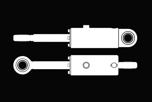 Illustrazione 3d del cilindro idraulico — Foto Stock