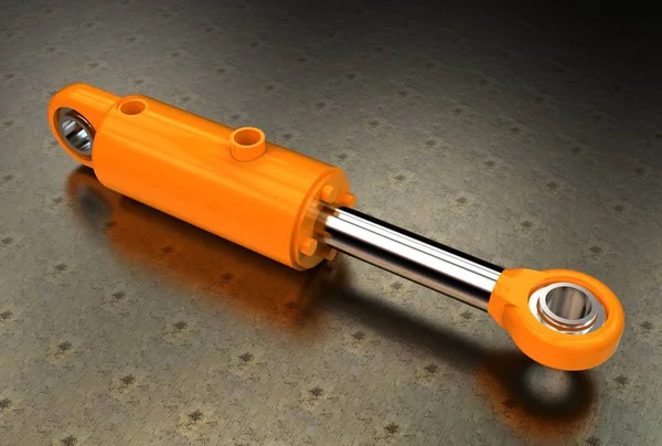 3D illustratie van hydraulische cilinder — Stockfoto