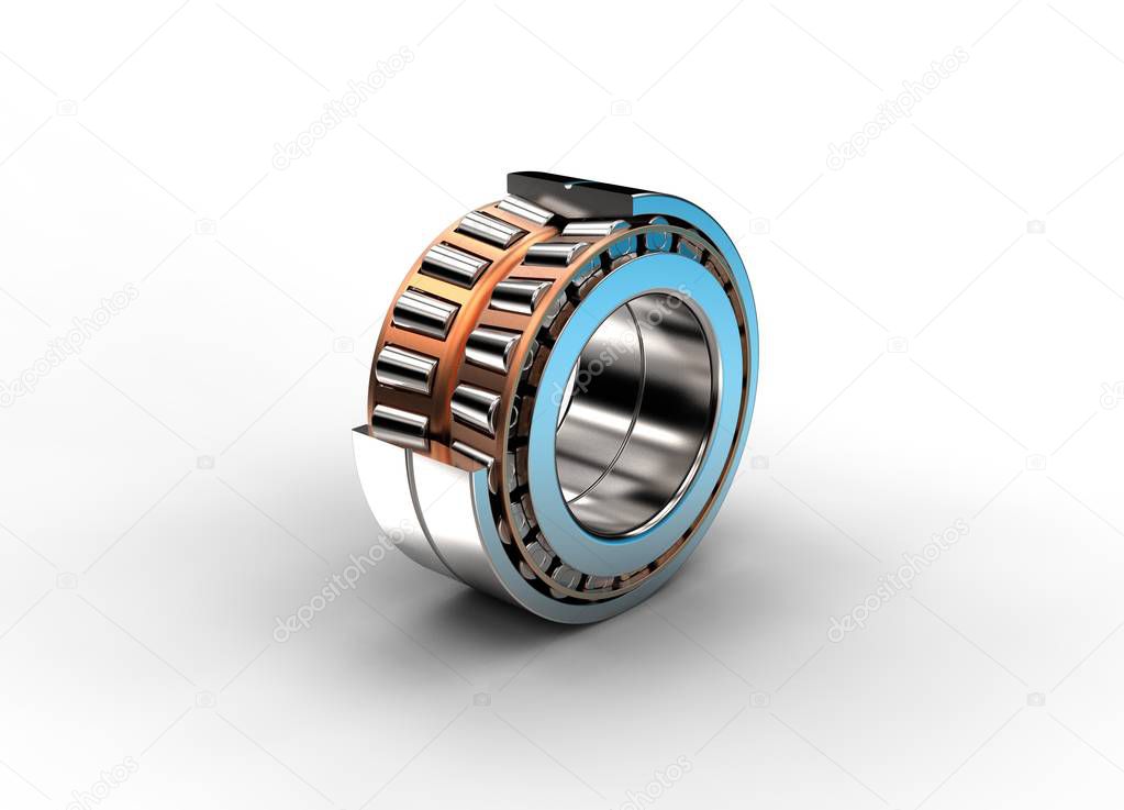 3D illustration of tapered roller bearing