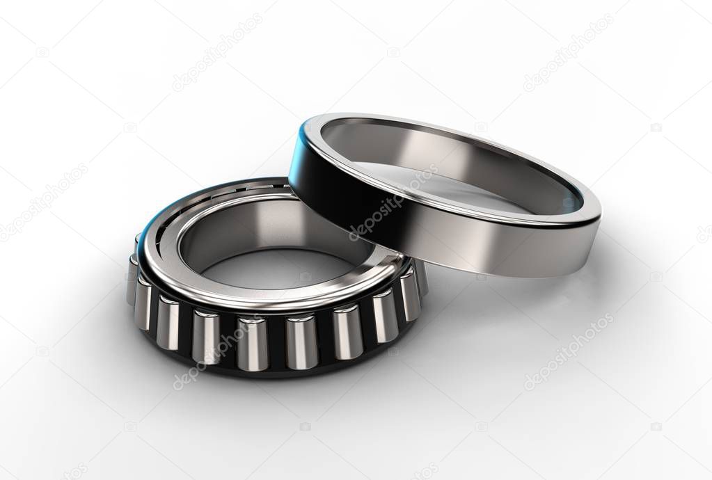 3D illustration of tapered roller bearing