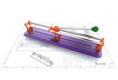 3D illüstrasyon kiremit kesici