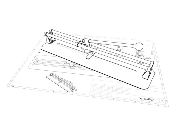Ilustração 3d de cortador de telha — Fotografia de Stock