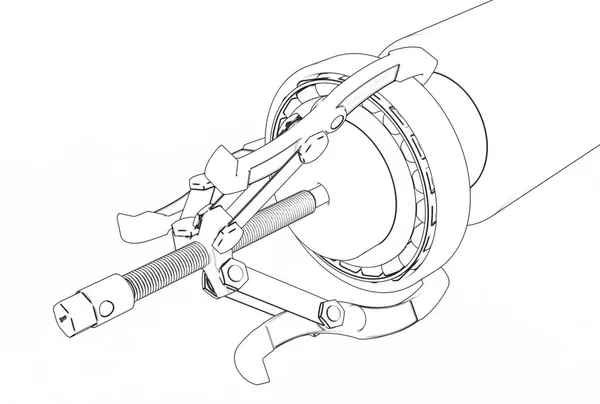 Ilustración 3d del extractor de rodamientos —  Fotos de Stock