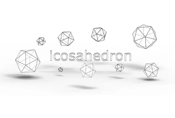 Трехмерная иллюстрация икосаэдра — стоковое фото
