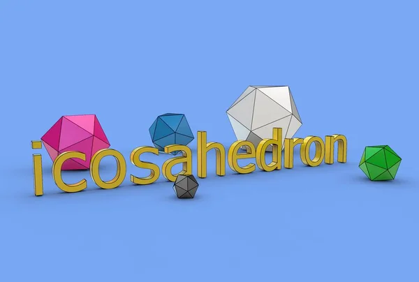 Ilustração 3d do icosaedro — Fotografia de Stock