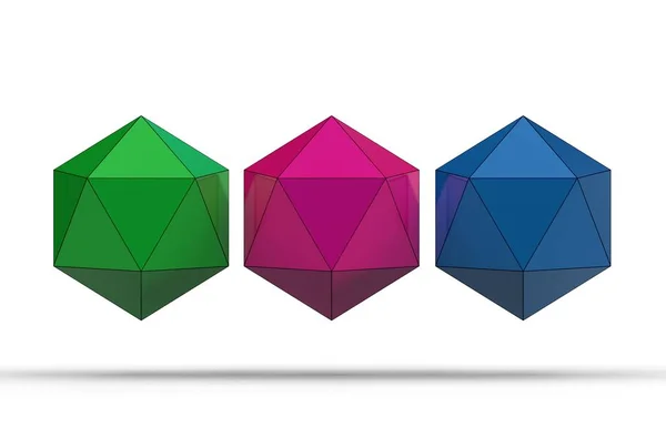 Ilustrație 3d a icosahedronului — Fotografie, imagine de stoc
