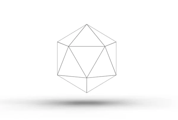 3d illustration af icosahedron - Stock-foto