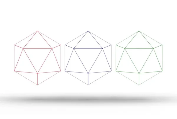 3d illustration of icosahedron — Stock Photo, Image