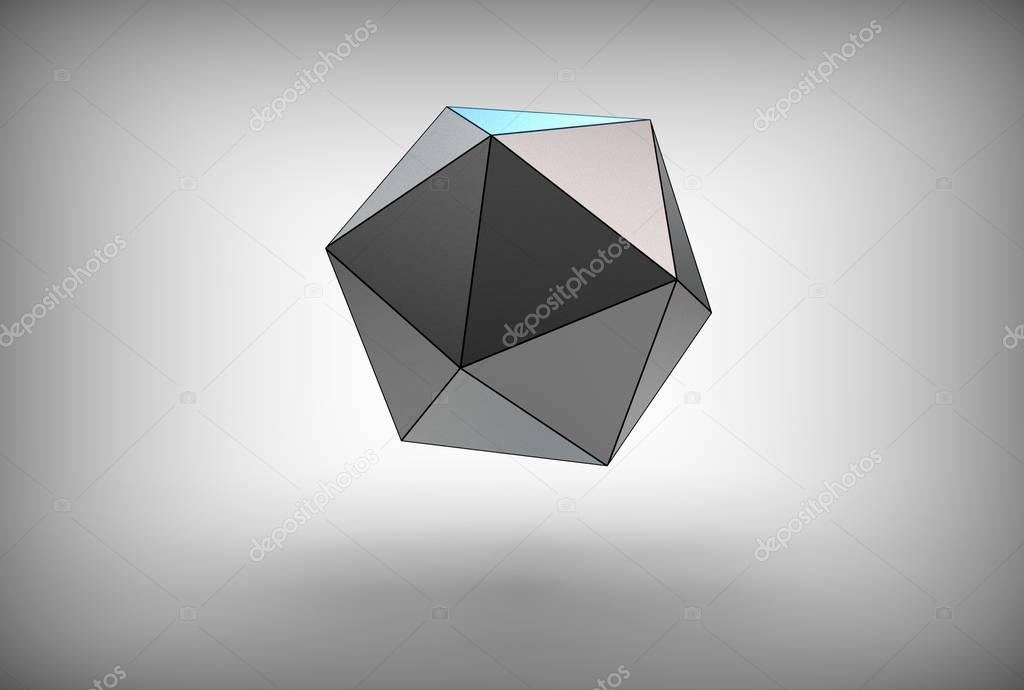 3d illustration of icosahedron