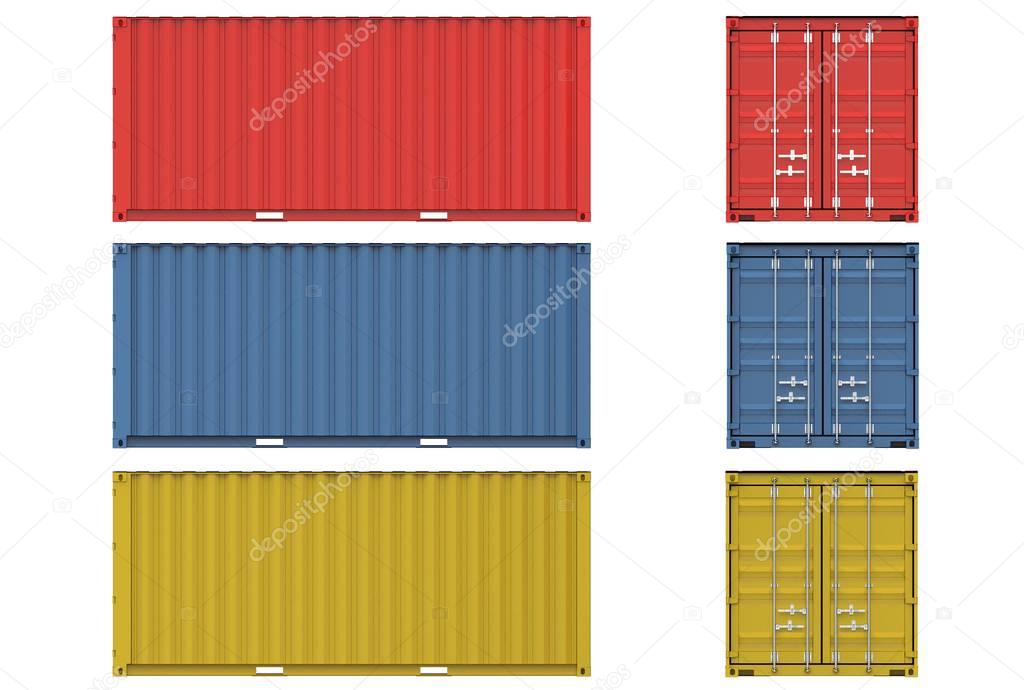 3d illustration of iso container