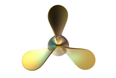 Pervane üzerinde beyaz izole 3D çizimi