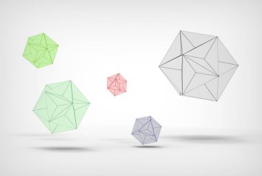büyük dodecahedron beyaz izole 3D çizimi