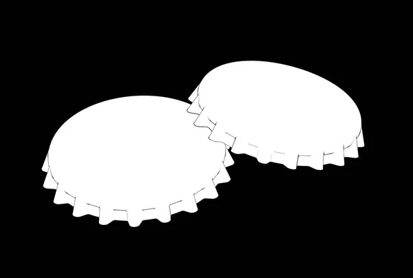 Иллюстрация Крышки Бутылки Изолированы Черном — стоковое фото