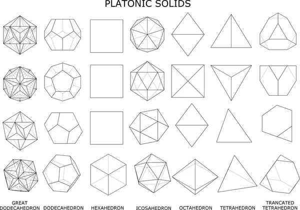 Illustration Platonic Solids Isolated White — Stock Photo, Image