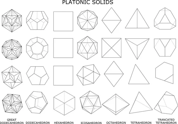 Illustrazione Solidi Platonici Isolati Bianco — Foto Stock