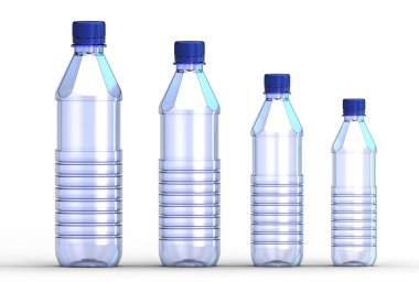3D illüstrasyon izole beyaz plastik şişe