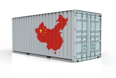 3d illustration of china containers isolated on white clipart
