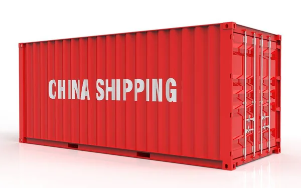 Illustratie Van China Containers Geïsoleerd Wit — Stockfoto