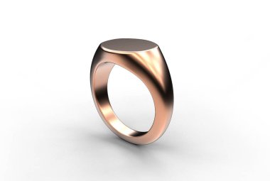 Mühür halkasının beyaz üzerine izole edilmiş 3B çizimi