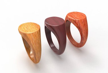 Mühür halkasının beyaz üzerine izole edilmiş 3B çizimi