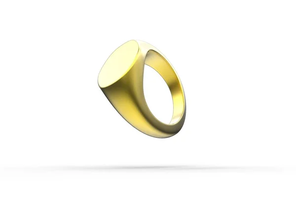 3D illustration of signet ring isolated on white