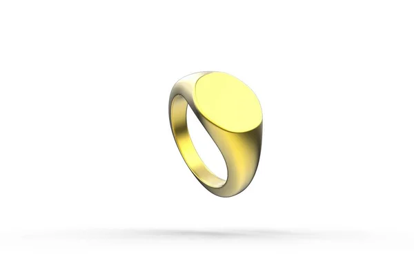 3D illustration of signet ring isolated on white