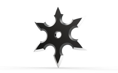 Ninja shuriken 'in 3 boyutlu çizimi izole edildi