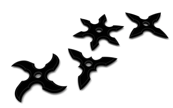 Illustration Ninja Shuriken Isolerad — Stockfoto