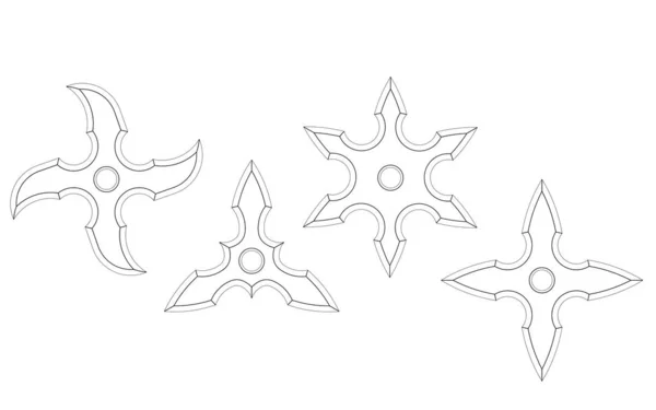 Illustration Ninja Shuriken Isolerad — Stockfoto