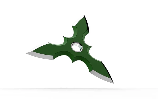 Ninja Shuriken Isolated的3D示例 — 图库照片