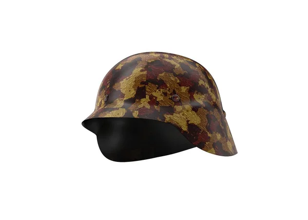 3D说明在不同背景下隔离的军用头盔 — 图库照片