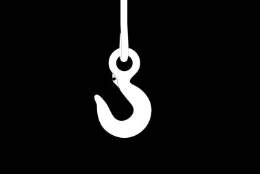 Vinç kancasının 3 boyutlu çizimi izole edildi