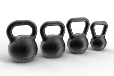 Kettlebell 'in 3 boyutlu çizimi izole edildi