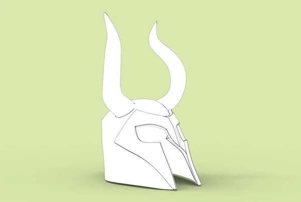 Иллюстрация Средневекового Шлема Викинга Изолирована — стоковое фото
